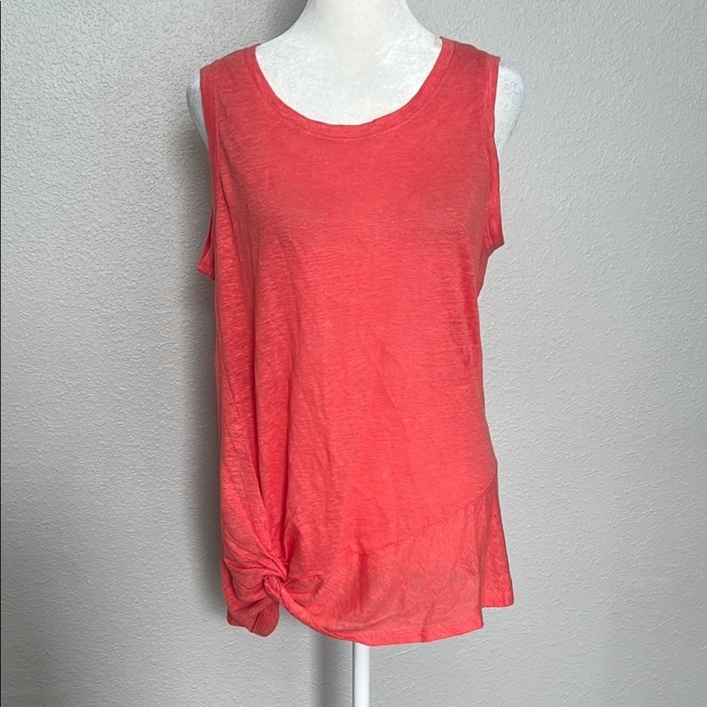 Athleta Twist Front Muscle TShirt Coral Size Medium